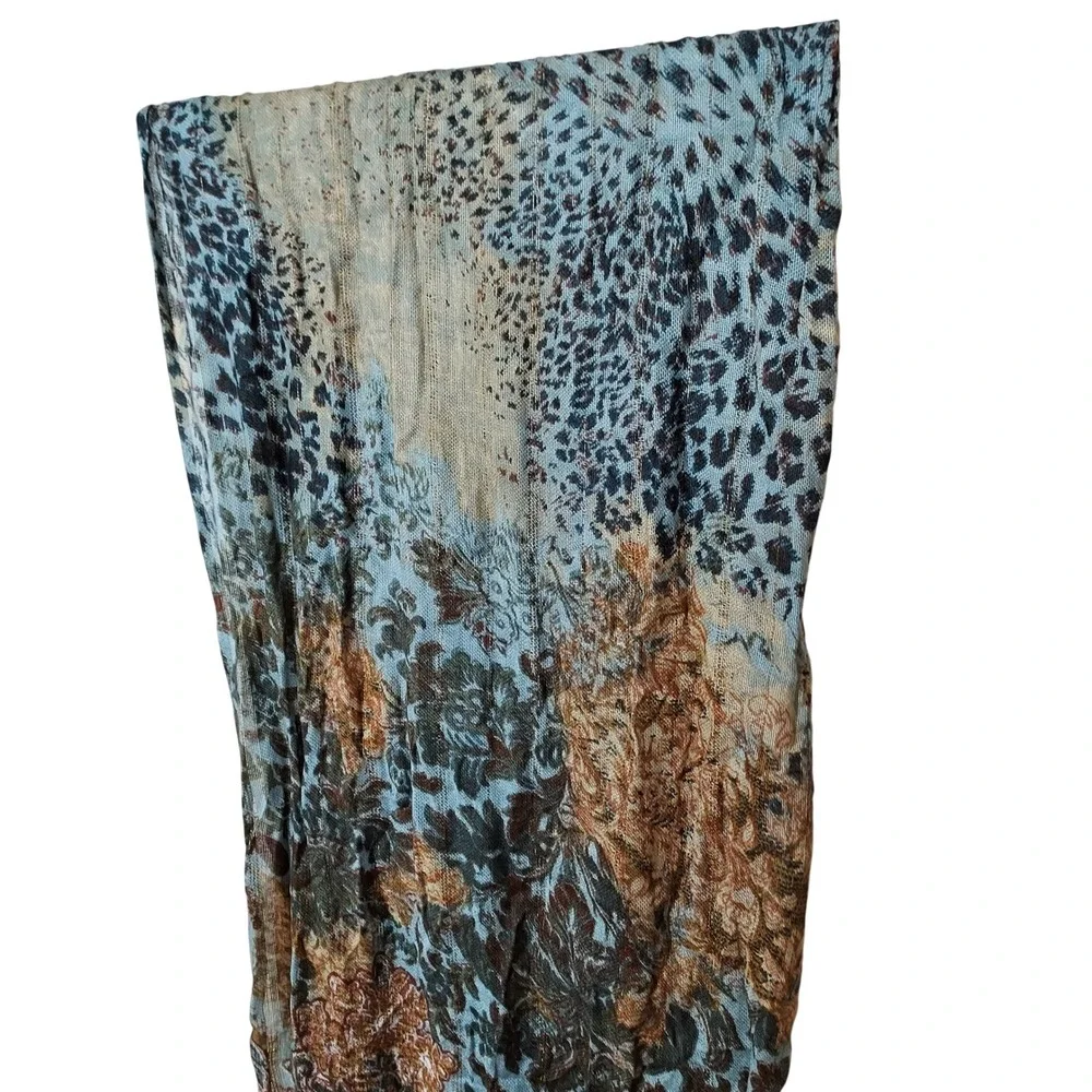Women's Lightweight Abstract‎ Animal Floral Paisley Scarf Blue Brown Black Boho